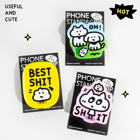 [Faraphic Studio] Silly Magnetic Phone Stand & Grip 💩