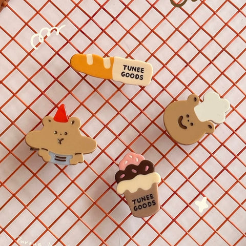 [TUNEE GOODS] Chef Bear Hair Clip 🧸🥖