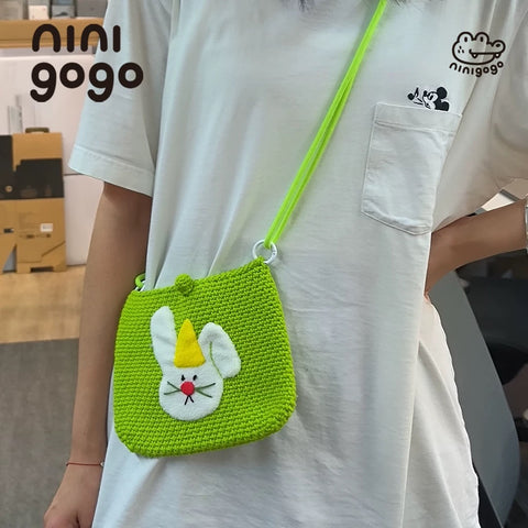 [ninigogo] Hand-Knitted Animal Crossbody Bag