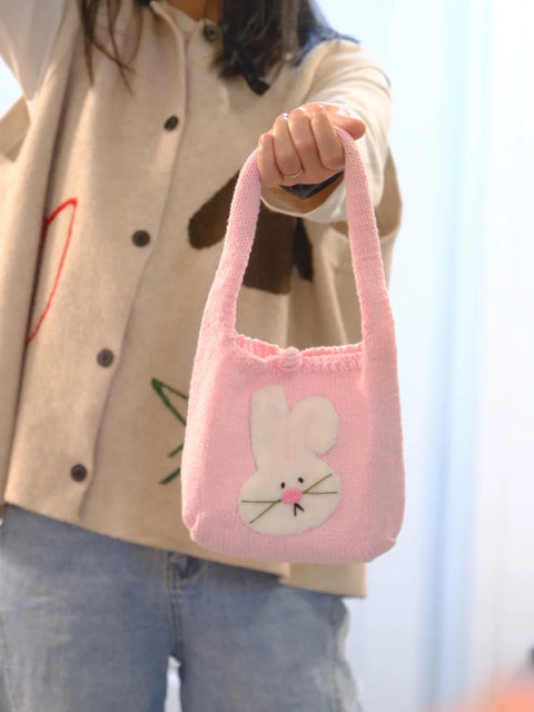 [ninigogo] Hand-Knitted Bunny Tote Bag
